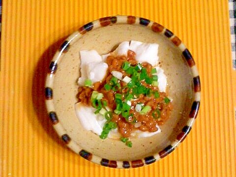 ピーナツ豆腐の納豆味噌♪